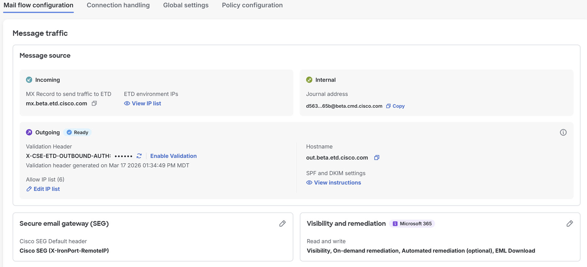 Mail Flow Configuration: Gateway Mode