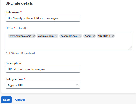 Create URL Rule screenshot